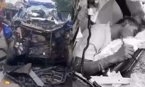 Keesara ORR Accident: Car Driver Killed After Hitting Lorry Keesara ORR Accident: Car Driver Killed After Hitting Lorry