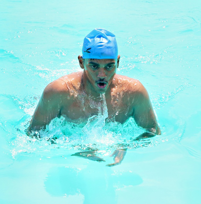 Manish Goud Wins Three Medals At Inter-College Swimming Championship