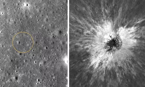 NASA Scan Reveals Rare Once-in-a-Century Moon Crater NASA Scan Reveals Rare Once-in-a-Century Moon Crater