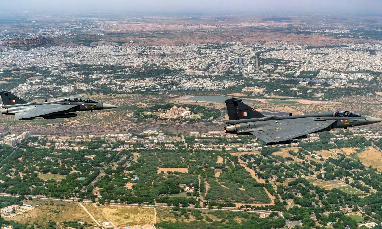 India, Japan Air Chiefs Fly in Tejas Formation India, Japan Air Chiefs Fly in Tejas Formation