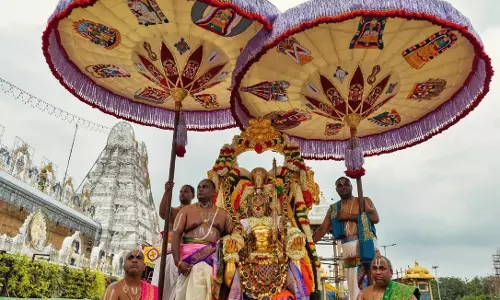 Malayappa Swamy Appears On Three Vahanas On Sixth Day Of Brahmotsavams Malayappa Swamy Appears On Three Vahanas On Sixth Day Of Brahmotsavams