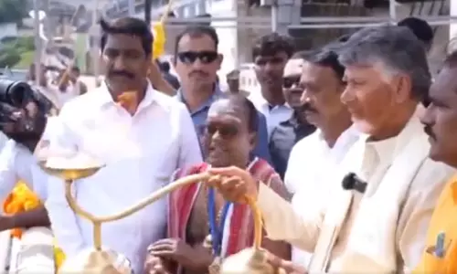 Naidu Offers ‘Jala Harathi’ to Handri-Neeva Waters in Kuppam, Lays Stone for Beeraganipalle Reservoir