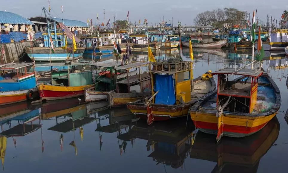 AP Fishing Boats Sheltered In Odisha Amid Rough Sea Conditions AP Fishing Boats Sheltered In Odisha Amid Rough Sea Conditions