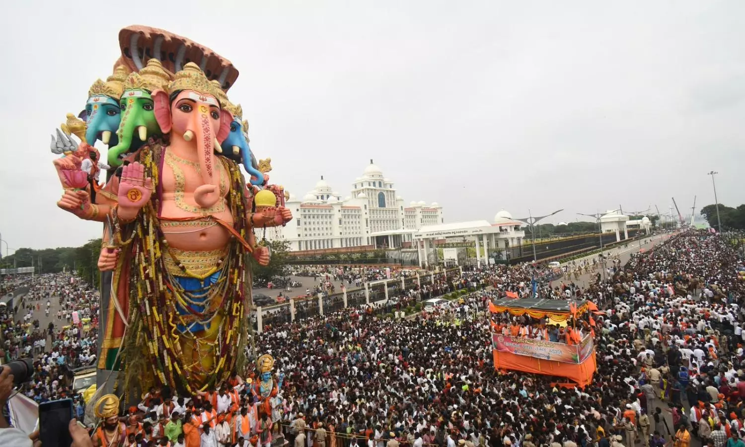 Khairatabad Bada Ganesh Immersed In Hussain Sagar Khairatabad Bada Ganesh Immersed In Hussain Sagar