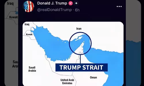 Trump Posts Map Labeling Strait of Hormuz as ‘Trump Strait’ Trump Posts Map Labeling Strait of Hormuz as ‘Trump Strait’