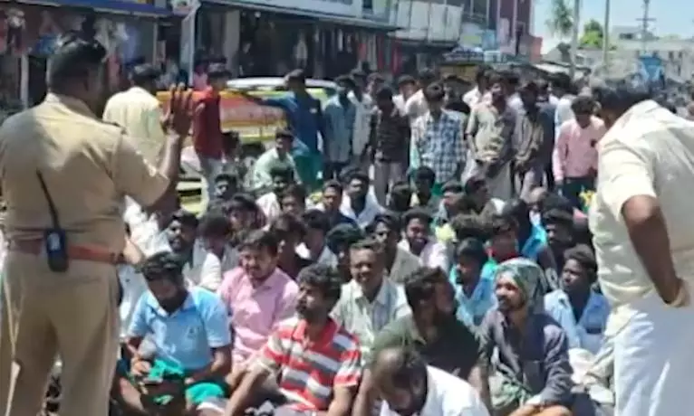 Protest Against Police Denying Permission for Rekhla Race Protest Against Police Denying Permission for Rekhla Race