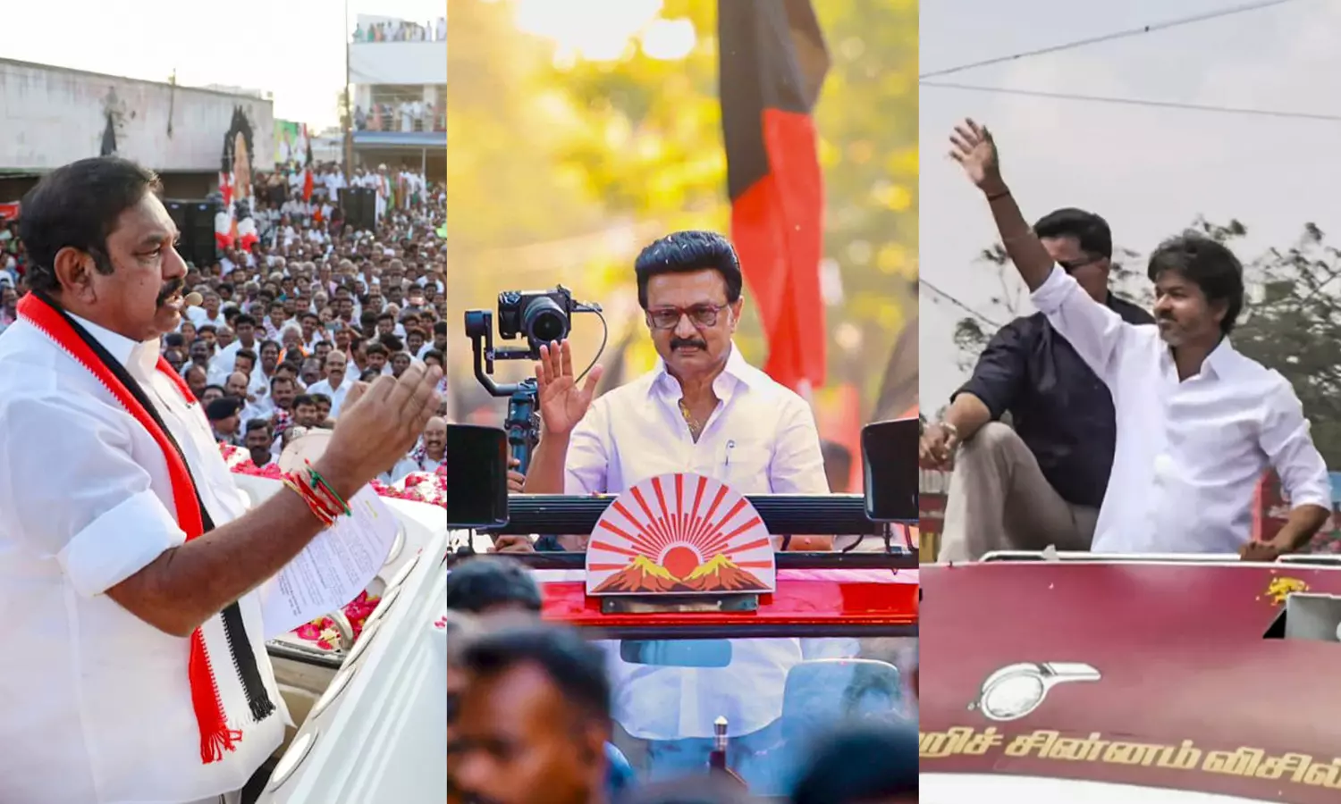 Vijay, Stalin, Edappadi Hit Ground as Madurantakam, Dharapuram Polls Near Vijay, Stalin, Edappadi Hit Ground as Madurantakam, Dharapuram Polls Near