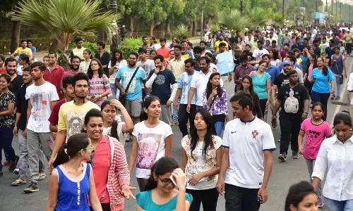 Walkers International Holds 5K Walkathon In Hyderabad