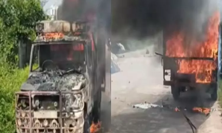 Warangal: Major Fire Breaks Out at Plastic Scrap Shop Warangal: Major Fire Breaks Out at Plastic Scrap Shop