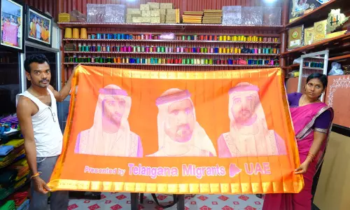 Sircilla Weaver Creates Shawl Featuring Dubai Royal Family