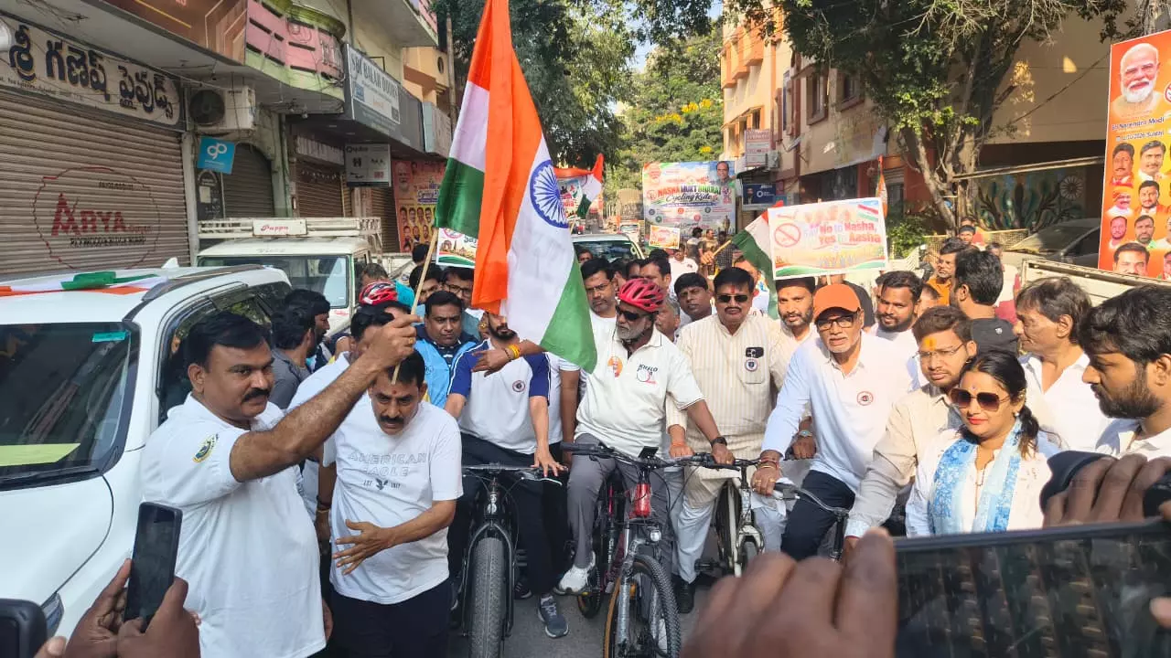 Hyderabad: Cycle Rally Held to Raise Awareness Against Drug Abuse Hyderabad: Cycle Rally Held to Raise Awareness Against Drug Abuse