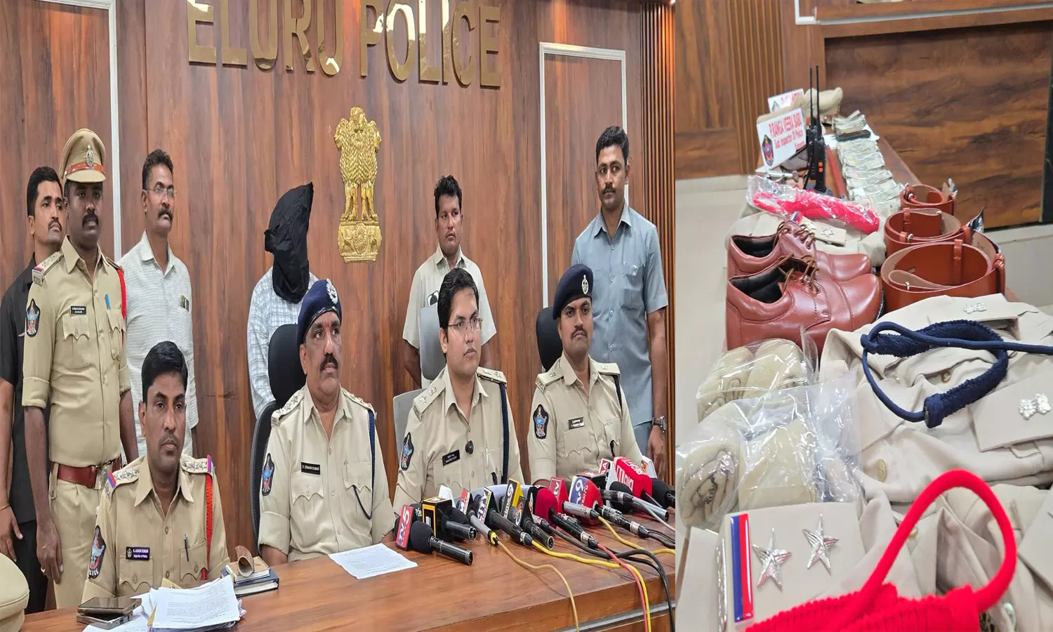 Eluru Police Arrest Man Posing As Guntur DSP, Cheating Unemployed Youth Eluru Police Arrest Man Posing As Guntur DSP, Cheating Unemployed Youth