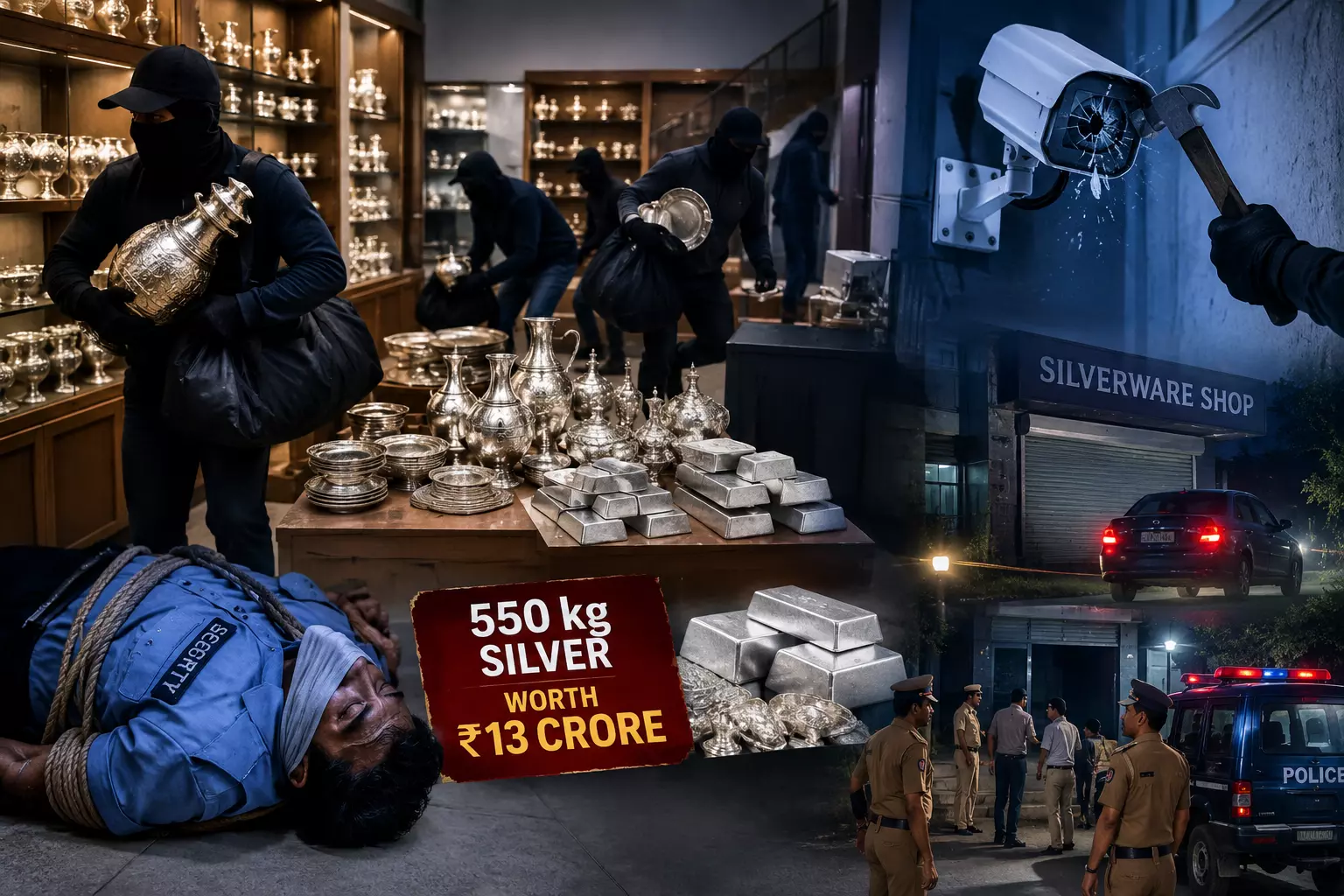 550 Kg of Silver Worth Rs 13 Cr Robbed from Shop in Salem 550 Kg of Silver Worth Rs 13 Cr Robbed from Shop in Salem
