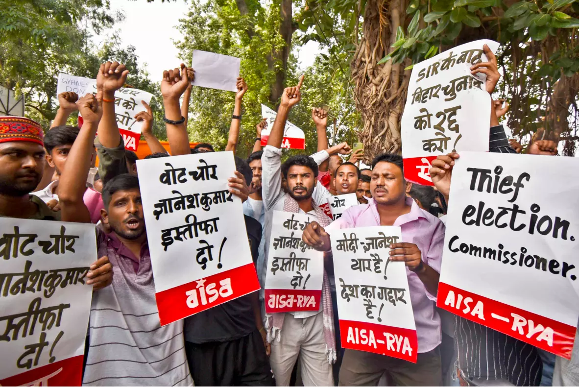 Disha Members March In Delhi, Demand Release Of CJP Leaders Disha Members March In Delhi, Demand Release Of CJP Leaders