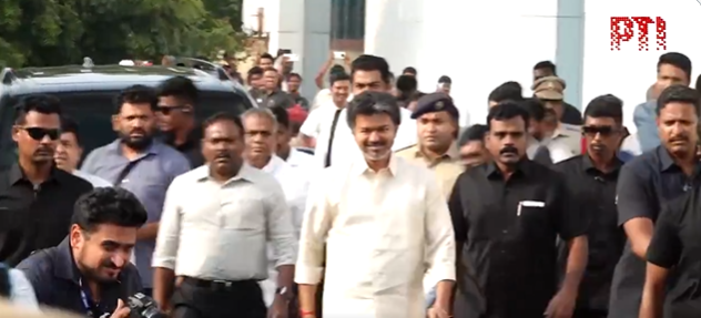 Tamil Nadu Chief Minister Joseph Vijay lands at Gannavaram airport for temple visit
