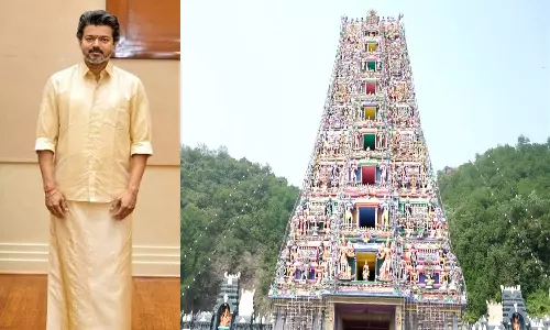Tight Security at Kanaka Durga Temple Ahead of TN CM Vijays Visit Tight Security at Kanaka Durga Temple Ahead of TN CM Vijays Visit