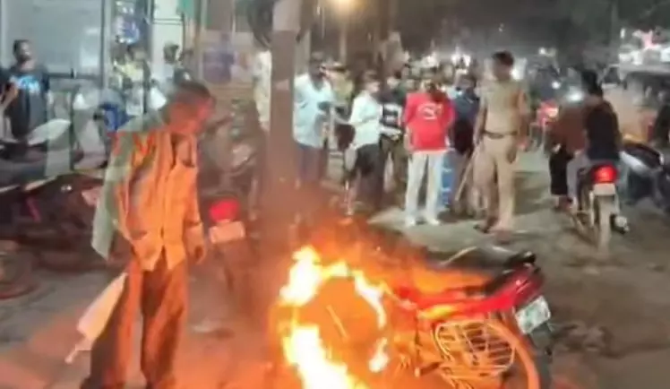 Motorist Sets Bike Ablaze During Police Checks Motorist Sets Bike Ablaze During Police Checks