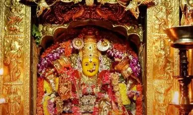 Kanaka Durga Temple Celebrates Fourth Day of Dasara in Maha Chandi Alankaram Kanaka Durga Temple Celebrates Fourth Day of Dasara in Maha Chandi Alankaram