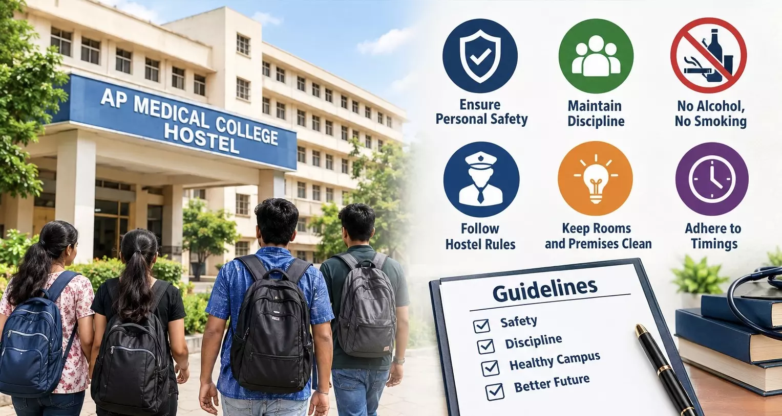 Guidelines Issued for Safety, Discipline at AP Medical College Hostels Guidelines Issued for Safety, Discipline at AP Medical College Hostels