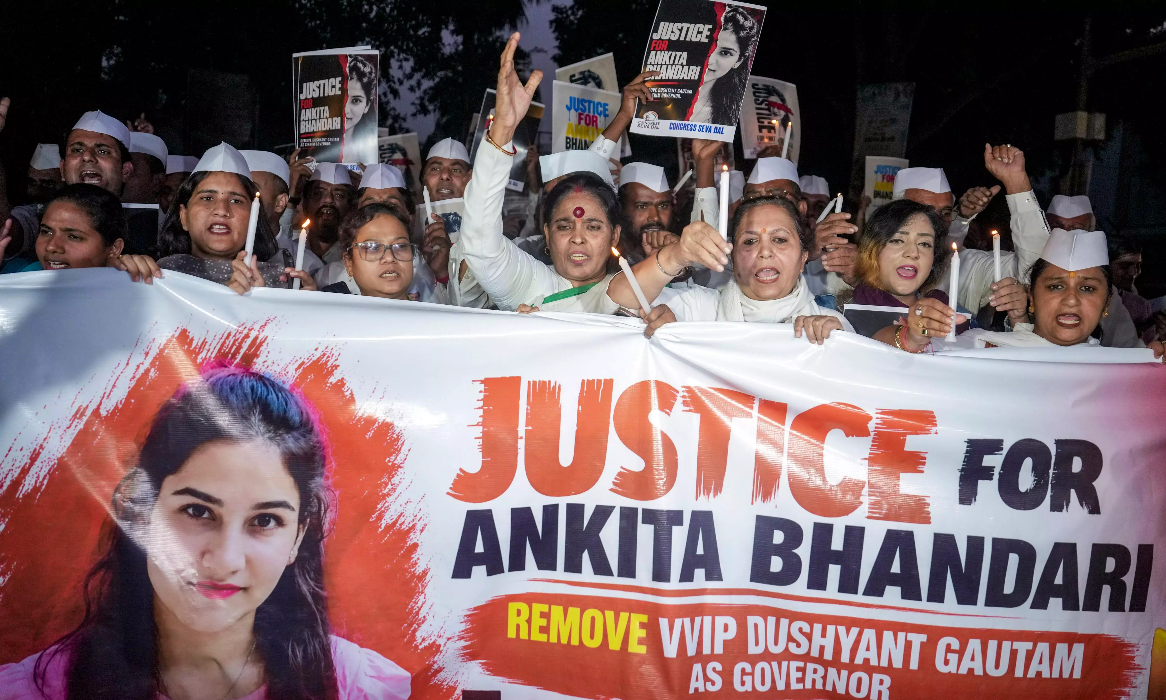 Ankita Bhandari Case: Cong Seva Dal Holds Candle March, Demands Justice Ankita Bhandari Case: Cong Seva Dal Holds Candle March, Demands Justice