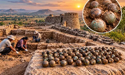 56 Metal Spheres Found in Ancient Bastion at Yerrabalem 56 Metal Spheres Found in Ancient Bastion at Yerrabalem