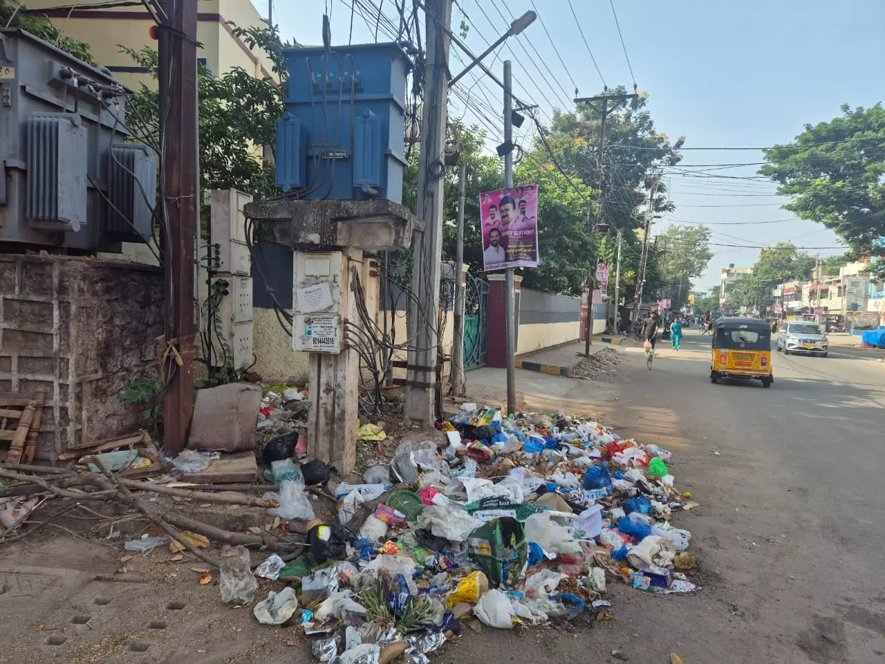 Telangana: Garbage Near Transformers Sparks Fire Safety Fears Telangana: Garbage Near Transformers Sparks Fire Safety Fears