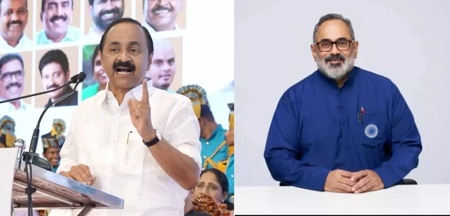 Fort Kochi Cafe Row: Rajeev Chandrasekhar Accuses Satheesan of Selective Secularism Fort Kochi Cafe Row: Rajeev Chandrasekhar Accuses Satheesan of Selective Secularism