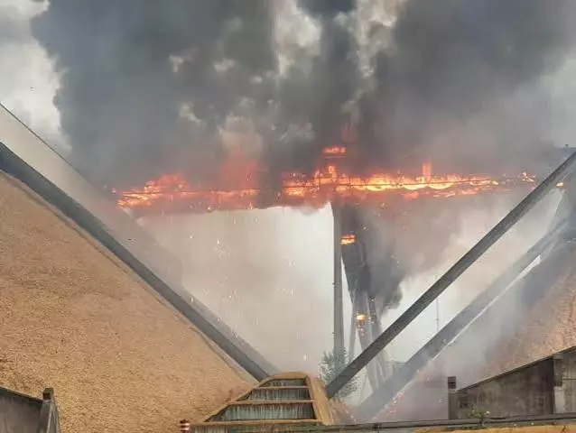 Fire Mishap At VPT; Conveyer Belt Under Construction Goes Up In Flames Fire Mishap At VPT; Conveyer Belt Under Construction Goes Up In Flames
