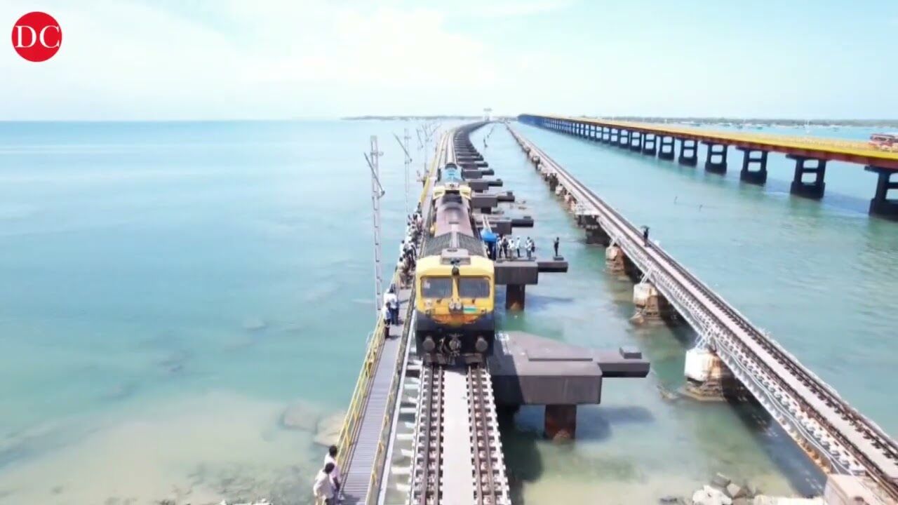 State of the art Pamban bridge linking Mandappam to Rameshwaram in Tamil Nadu nearing completion