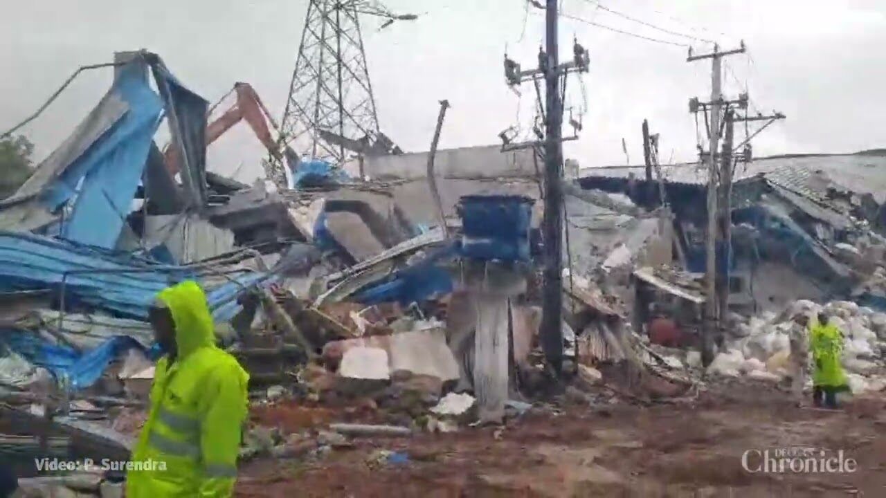 HYDRAA demolishes factories at Gaganpahad