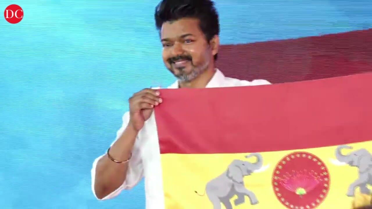 Actor Vijay unveils his Tamilaga Vettri Kazhagam party flag